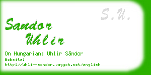 sandor uhlir business card